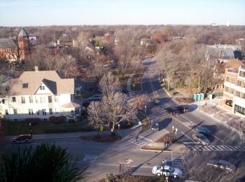 Aerial view of the Village of Riverside