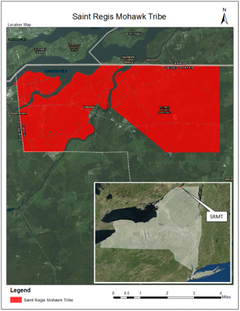 Location of the Saint Regis Mohawk Tribe