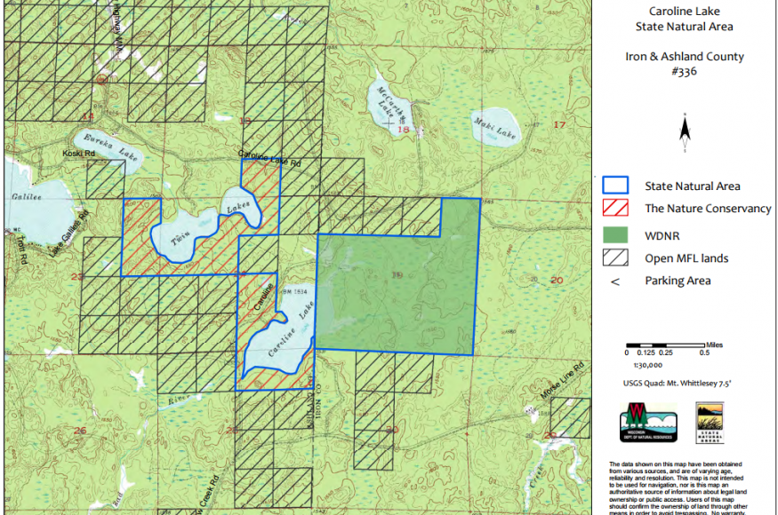 Map of the Caroline Lake SNA. 