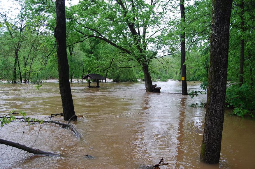 Flooded waters