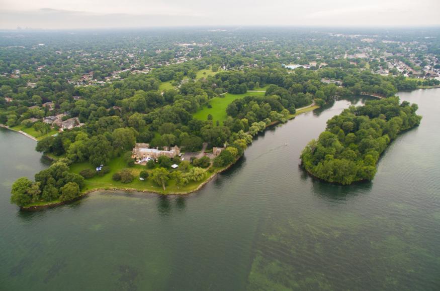 Ford Cove aerial view (provided by Edsel and Eleanor Ford House)